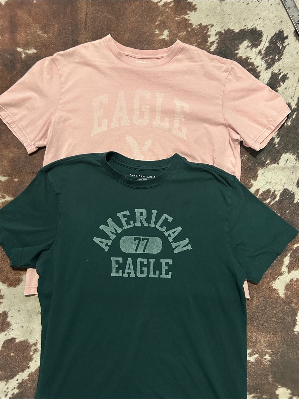 American Eagle Outfitters 2 Super Soft short-Sleeve Graphic Tees in Pink & Green